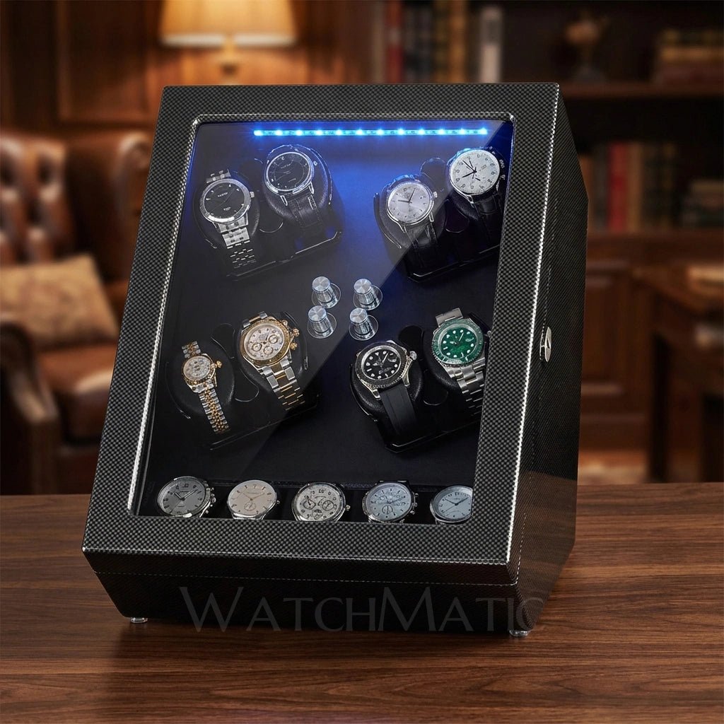 WATCHMATIC Kroner Automatic 8+5 Watch Winder Carbon Fiber - WatchMatic