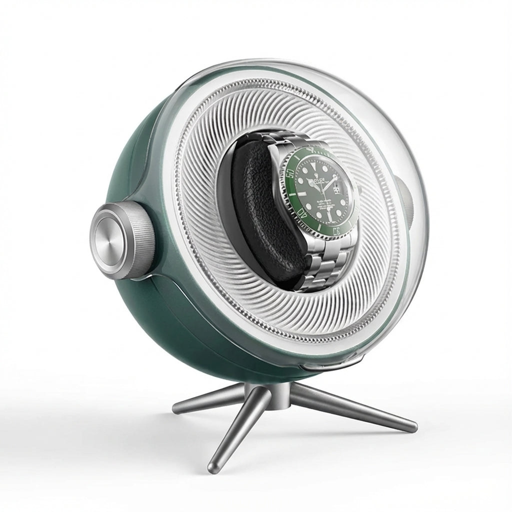 WATCHMATIC Zeno Luxury Single Watch Winder 14:1731 Bit-Green - WatchMatic